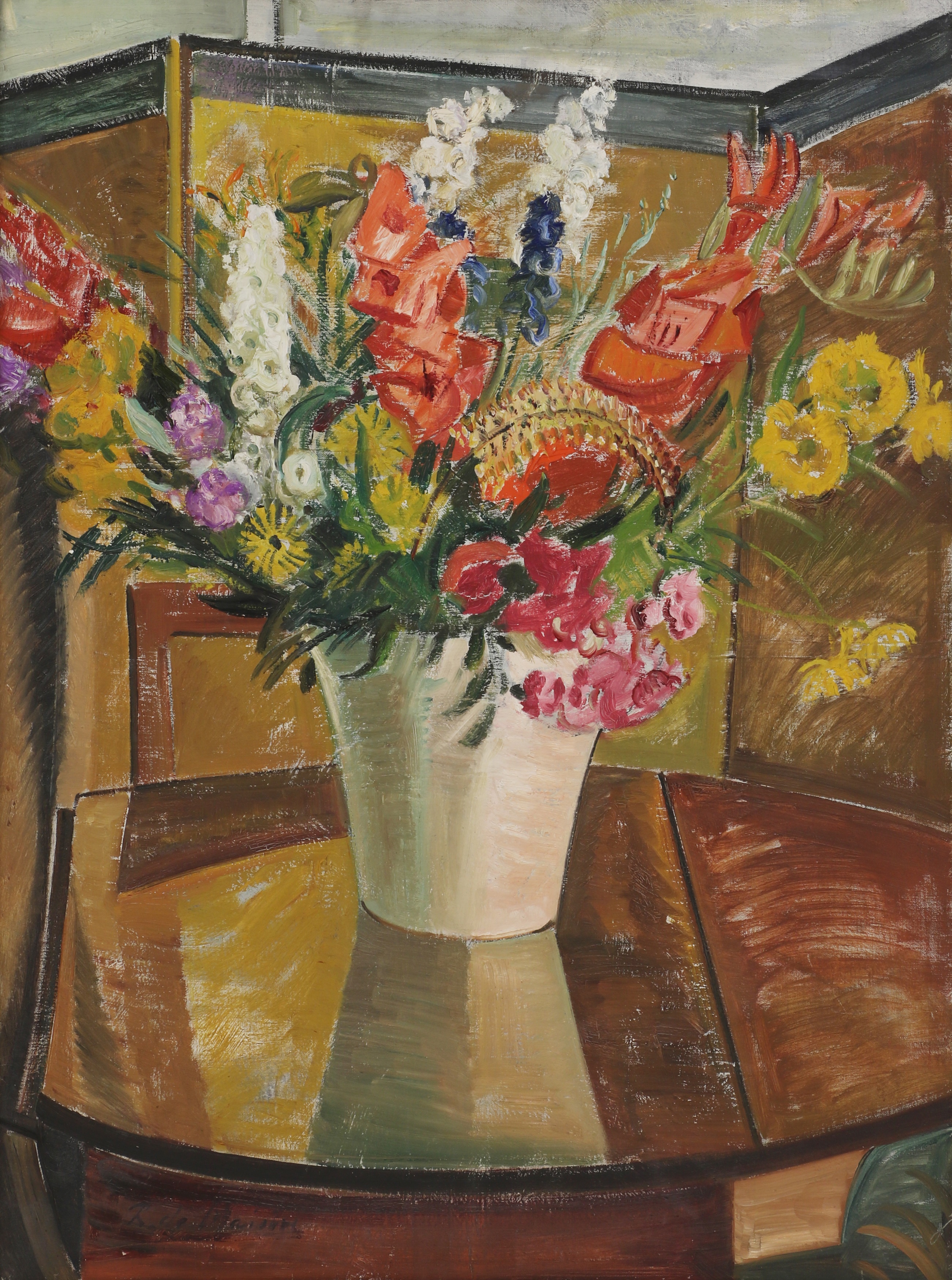 Roy de Maistre (Australian, 1894-1968) Roy de Maistre (Australian, 1894-1968) A vase of midsummer flowers signed 'R. de Maistre' l.l., oil on canvas 99 x 73cm
